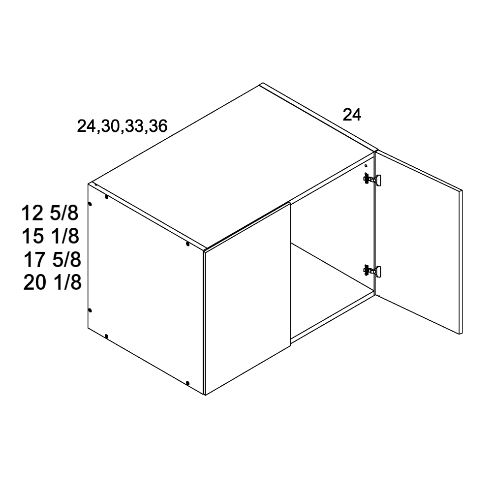 12 5/8" H by 24"D Two Door Wall Cabinets (VPB-W361224)