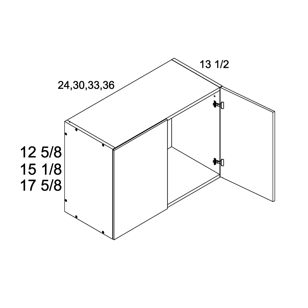 15 1/8" H Two Door Wall Cabinets (PGW-W3315)