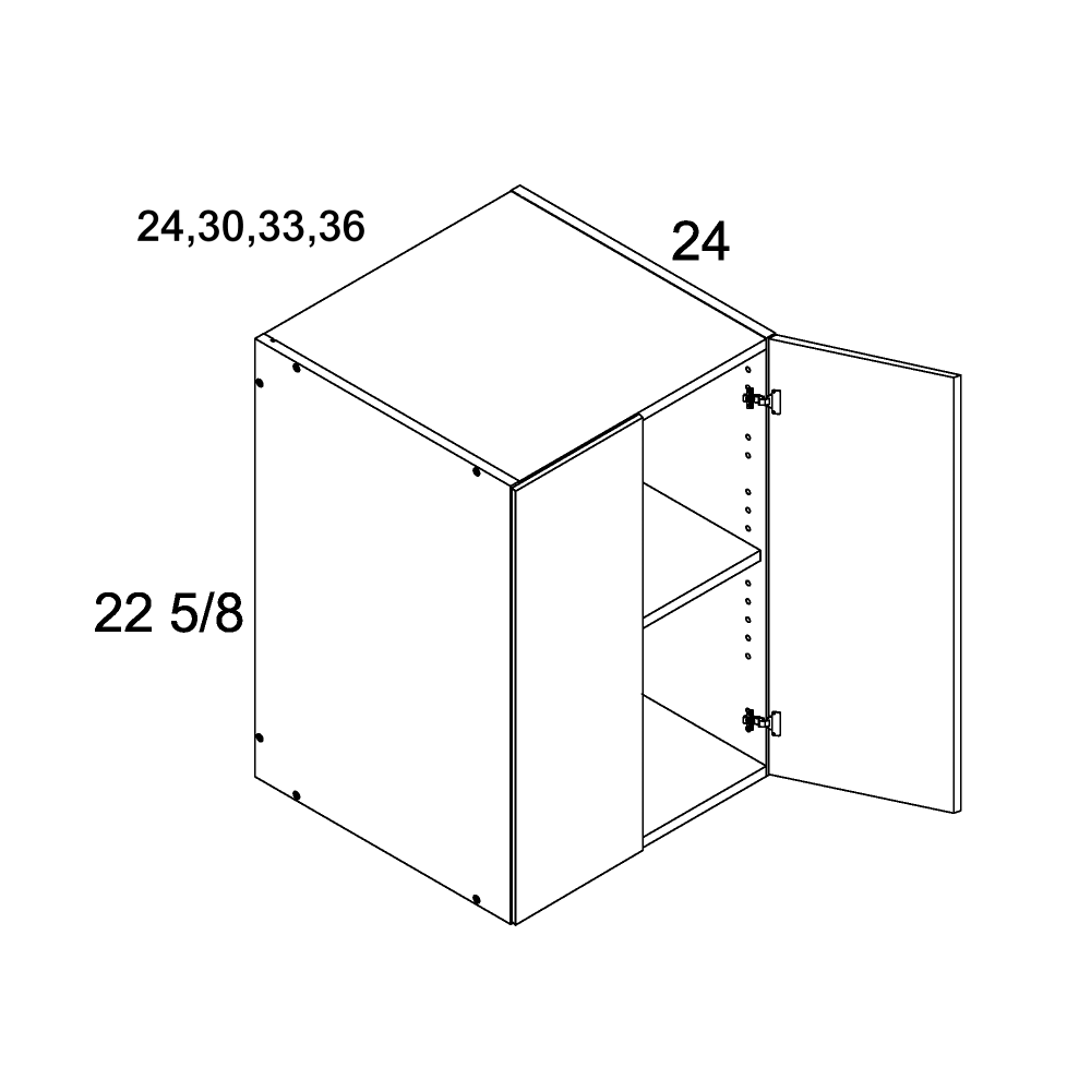 22 5/8" H by 24"D Two Door Wall Cabinets (TDW-W362324)