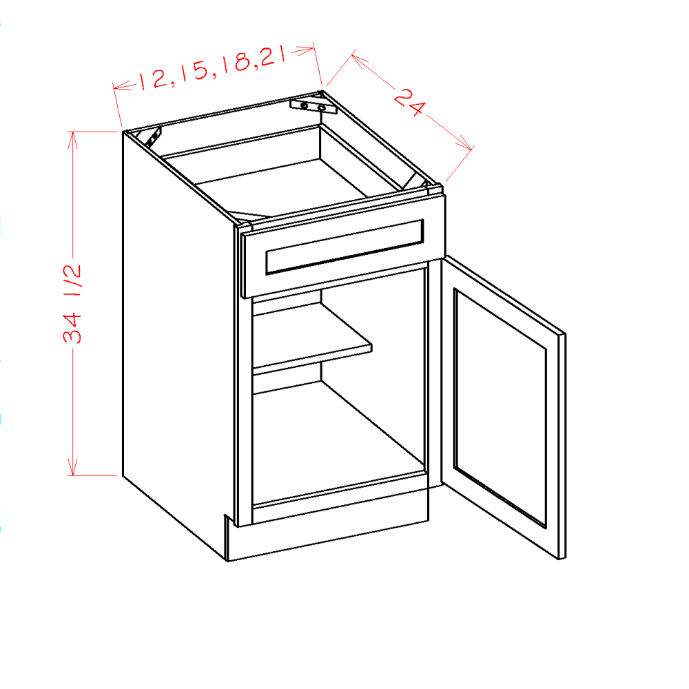 Single Door Single Drawer Bases (SB-B21)