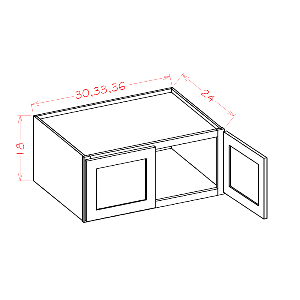 18" High Wall Refrigerator Cabinets (SB-W301824)