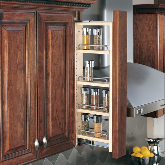 3" Tiered Wall Filler Between Cabinet Pullout w/ Ball Bearing Soft-Close (30"H Wall Cabinets) (432-WFBBSC30-3C)