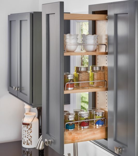 Wall Cabinet Shelf Pullout with Ball Bearing Soft-Close (Fits 9"W x 30"H Wall Cabinet) (448-BBSCWC-5C)