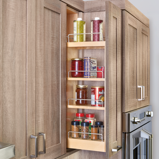 Wall Cabinet Shelf Pullout with Ball Bearing Soft-Close (Fits 12"W x 36"H Wall Cabinet) (448-BBSCWC36-8C)