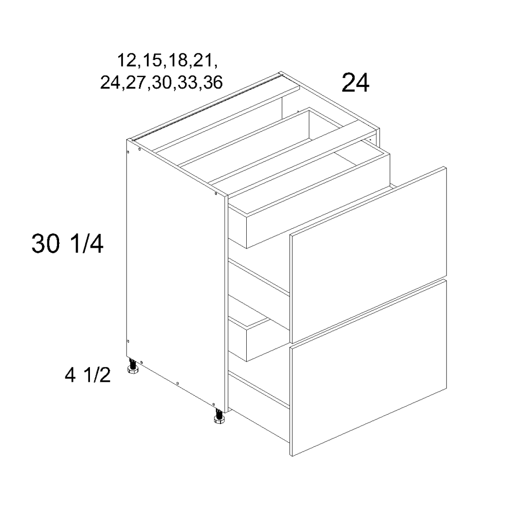 altamax Two Drawer with Two Inner Drawers Bases (TGW-2DB2ID33)