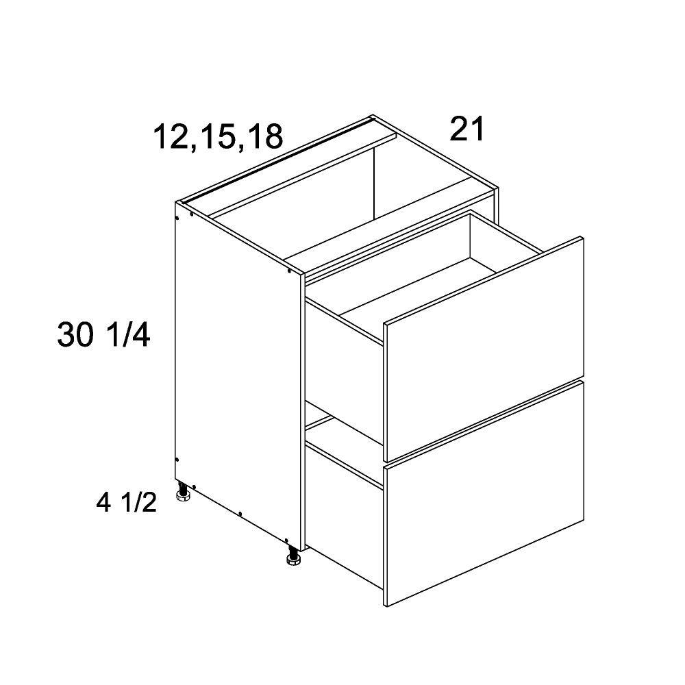 altamax Two Drawer Vanity Bases (VPB-2VDB12)