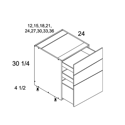 altamax Three Drawer Bases (VPB-3DB24)