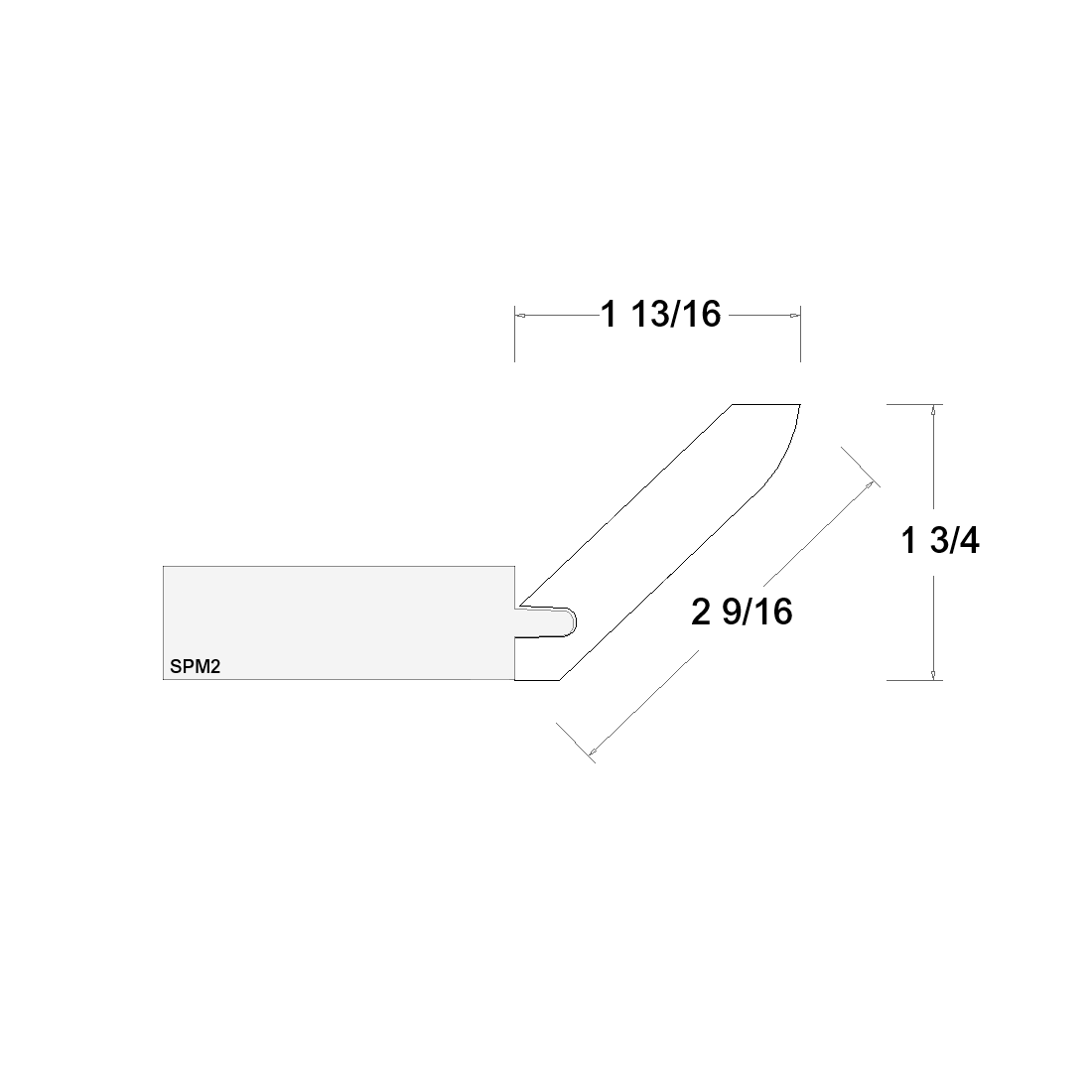 Angle Crown Moulding (1-3/4H) (VPB-ACM8)