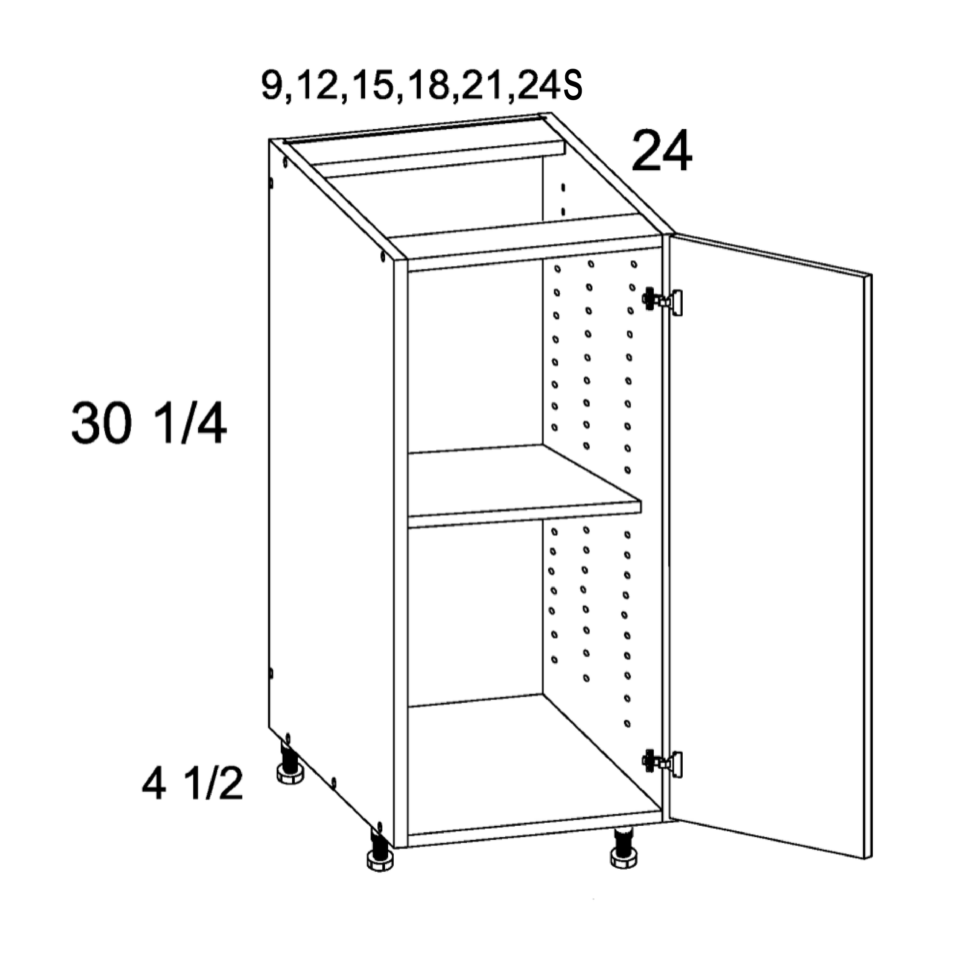 Full Height Single Door Bases (PGW-B24SFH)