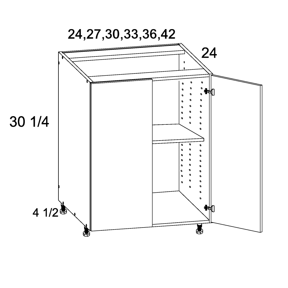 Full Height Double Door Bases (TDW-B42FH)