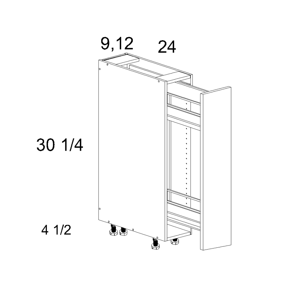 Single Full Height Door with Two-Tier Pullout (PGW-BPO9FH)
