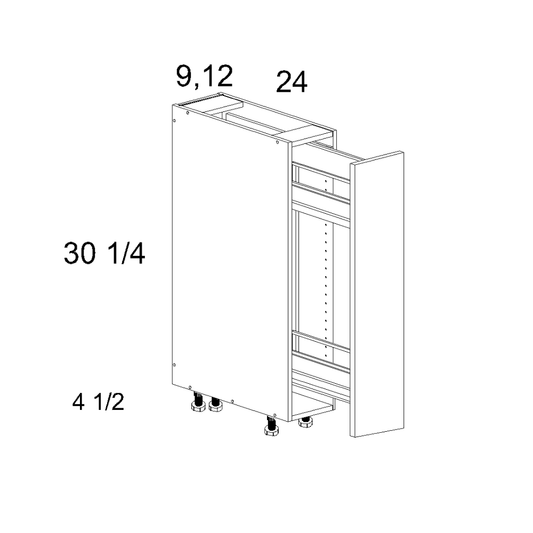 Single Full Height Door with Two-Tier Pullout (TWP-BPO12FH)