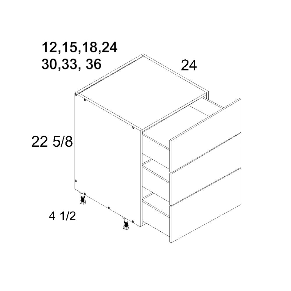 altamax Three Drawer Desk Bases (VPB-DDR3DB12)