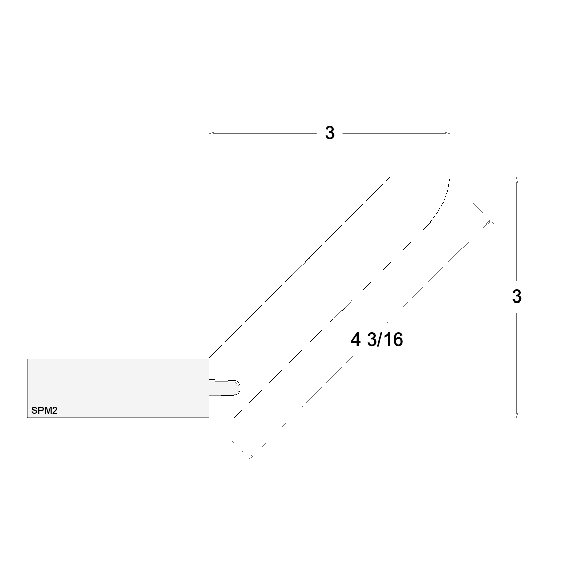 Angle Crown Moulding (3"H) (VPB-LACM8)