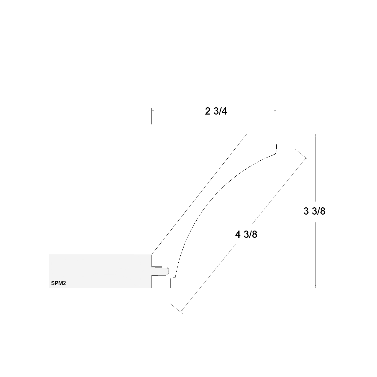 Cove Moulding (3-3/8H) (VPB-LCVE8)