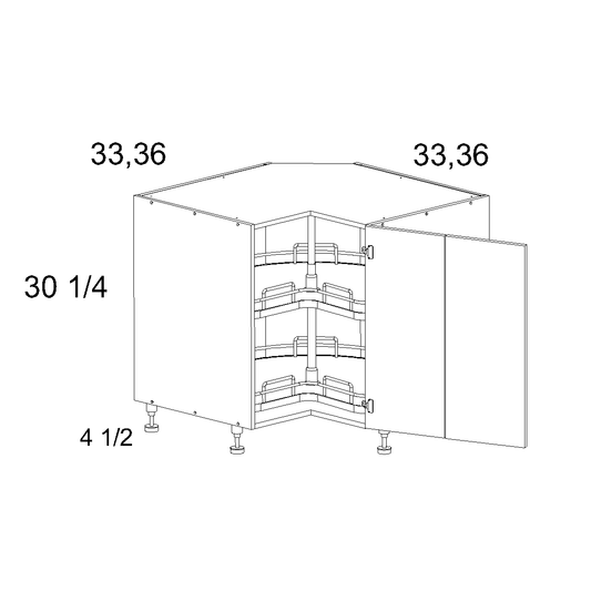 Base Easy Reach with Lazy Susan (TDW-LSB33)