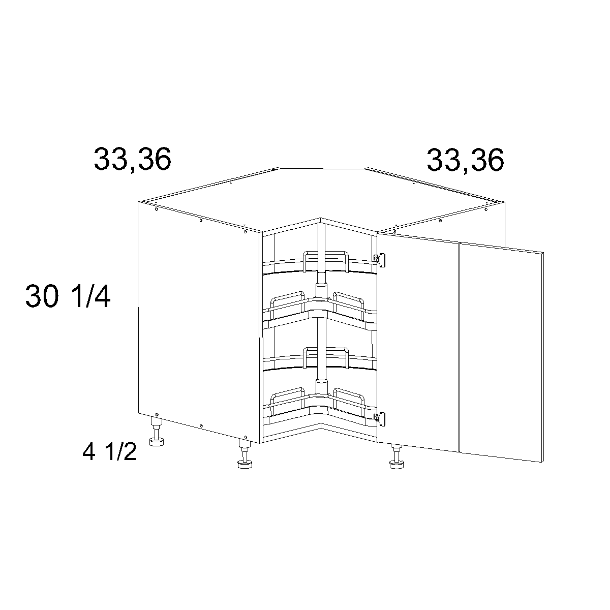 Base Easy Reach with Lazy Susan (ND-LSB33)
