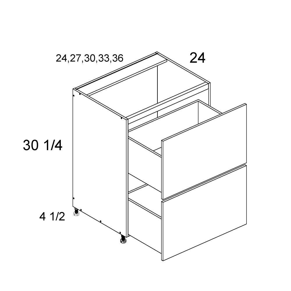 altamax Two Drawer Range Bases (VPB-RB2DB27)