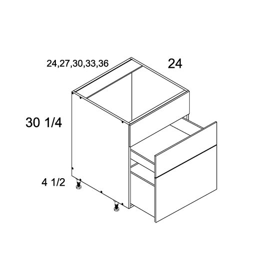 altamax Two Drawer with One False Front Range Bases (VPB-RB3DB24)