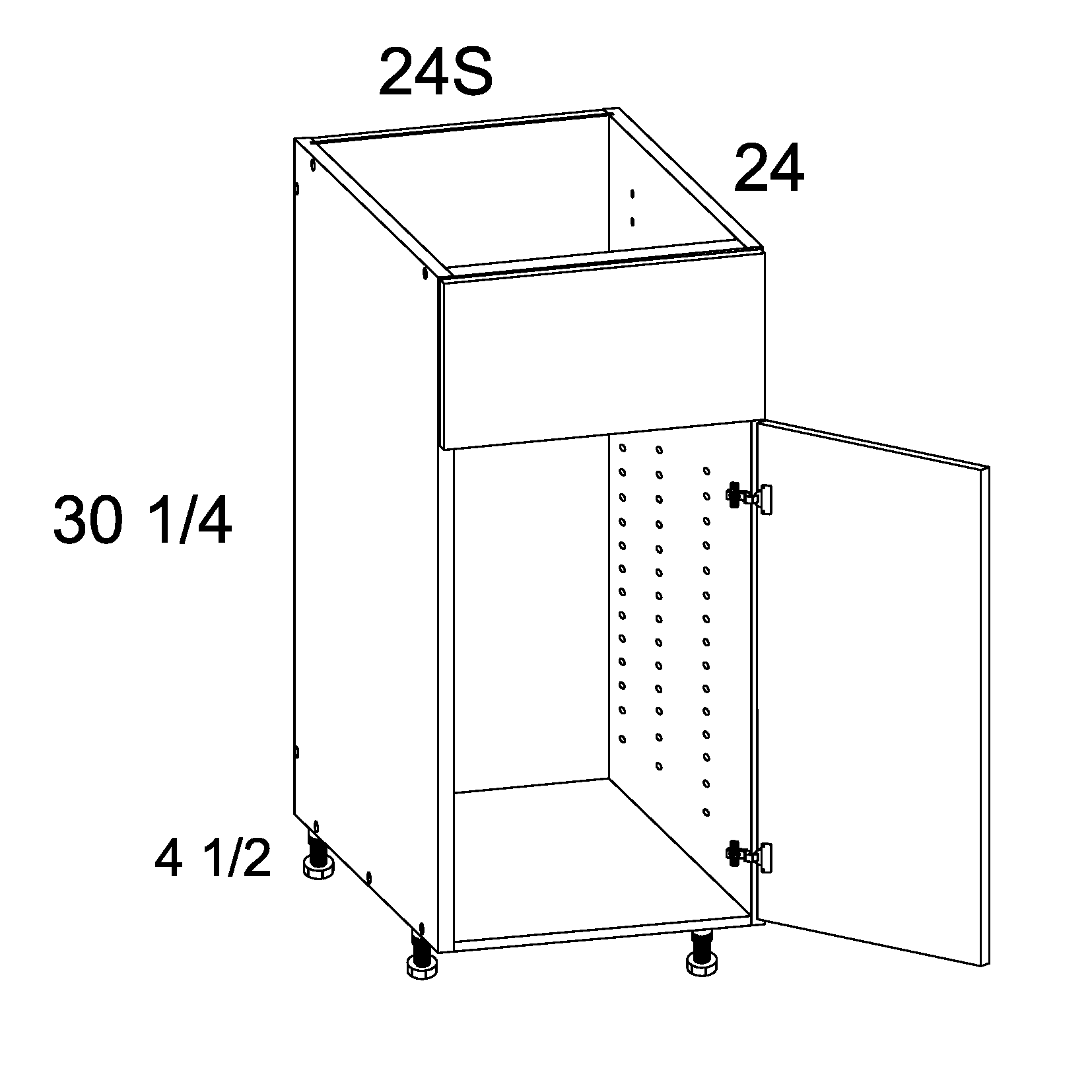 Single Door Single False Drawer Sink Base (PGW-SB24S)