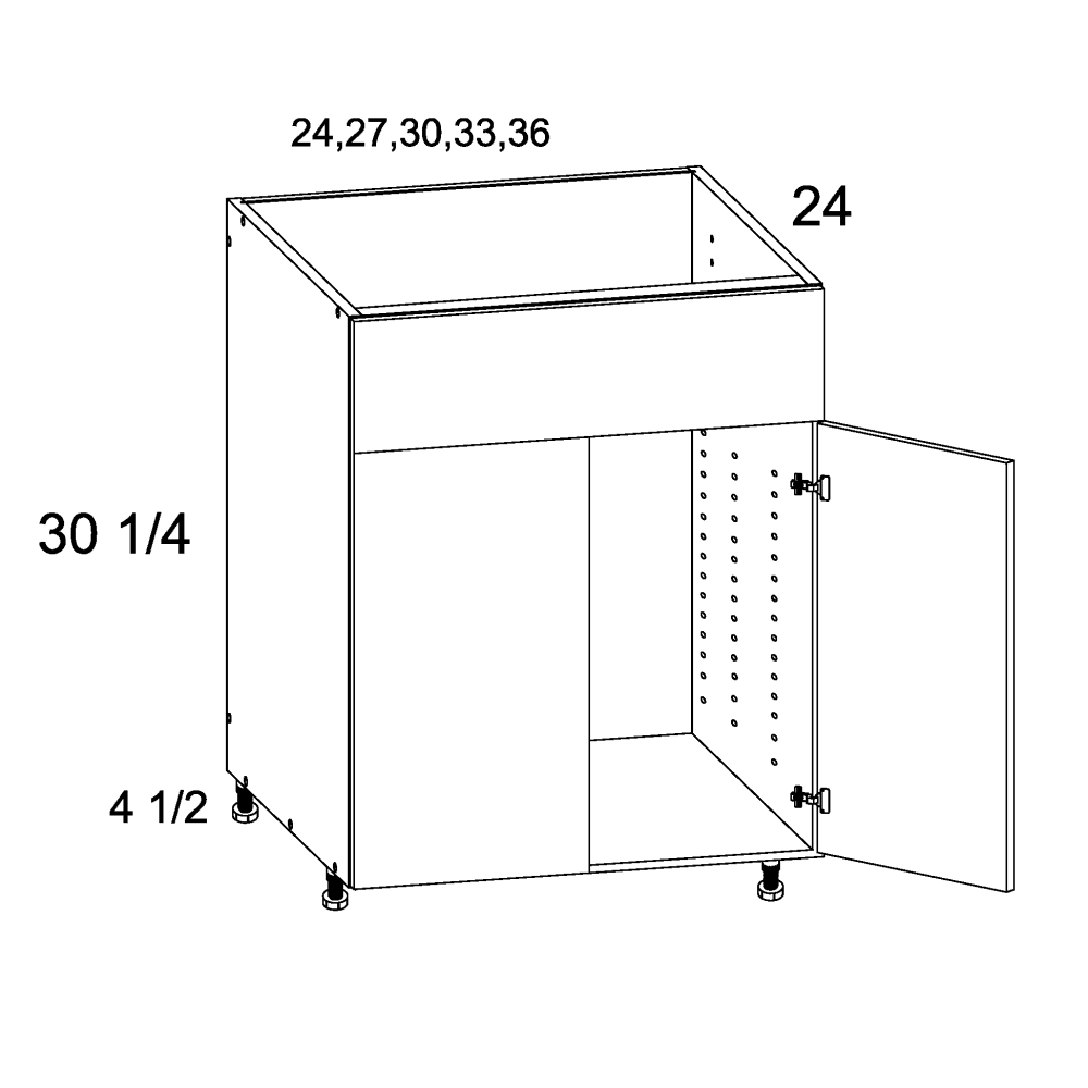 Two Door Single False Drawer Front Sink Base (VMN-SB36)