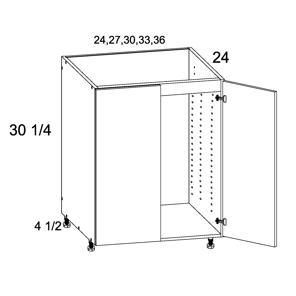Full Height Two Door Sink Base (TDW-SB36FH)