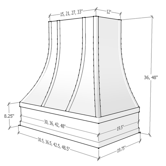 Asheville - Curved Flat Moulding Strapped (ASH-2V3648)