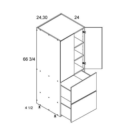 altamax Tall Two Door Two Drawer Utilities (TDW-T2DB2472)