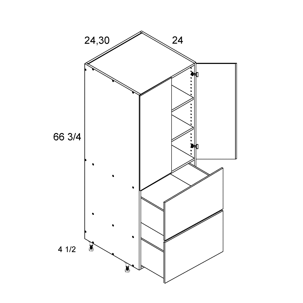 altamax Tall Two Door Two Drawer Utilities (TWP-T2DB3072)