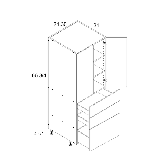 altamax Tall Two Door Three Drawer Utilities (ND-T3DB3072)