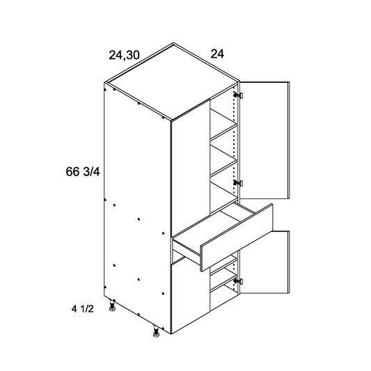 altamax Tall Four Door One Drawer Utilities (TDW-TB2472)