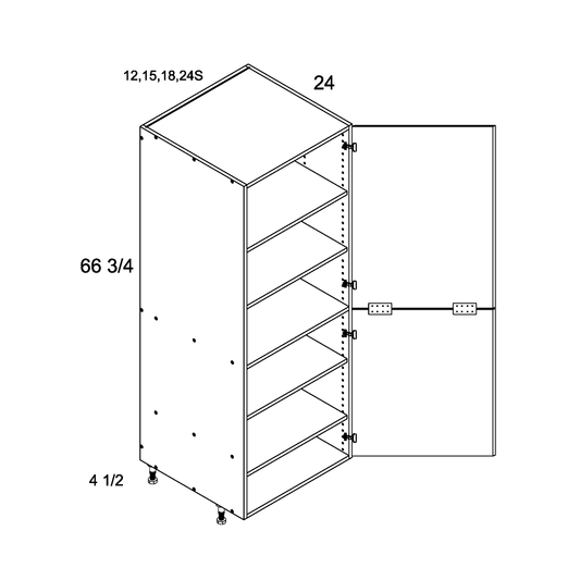 Tall Two Door Utility with Shelves (PGW-TB2472SFH)