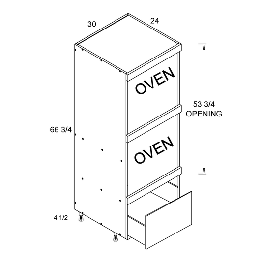altamax Tall Double Oven One Drawer Cabinet (TDW-TOD3072)