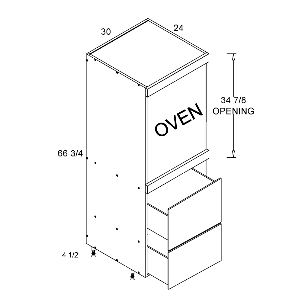 altamax Tall Single Oven Two Drawer Cabinet (TDW-TOS2DB3072)