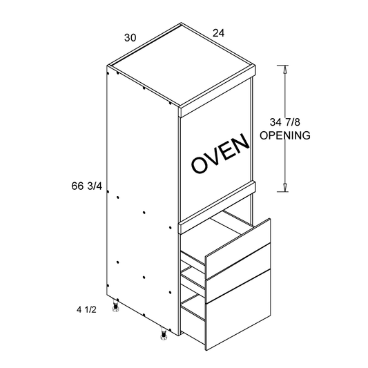 altamax Tall Single Oven Three Drawer Cabinet (TWP-TOS3DB3072)