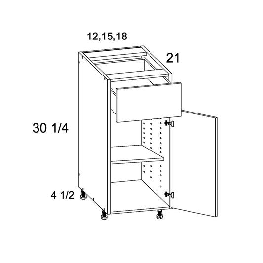 altamax One Door One Drawer Vanity Bases (ND-VB18)