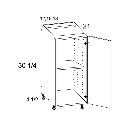 Full Height Single Door Vanity Base (PGW-VB12FH)