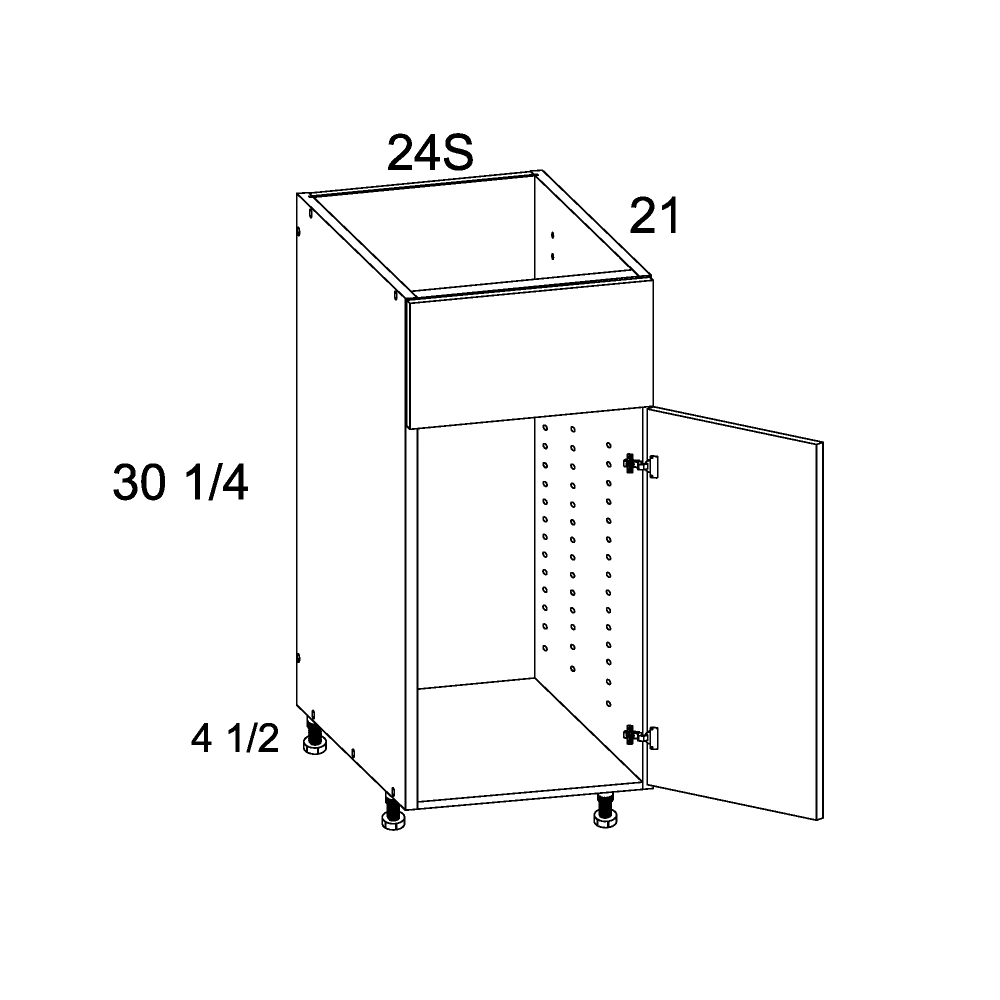 Vanity Sink Base False Front Single Door (TWP-VSB24S)