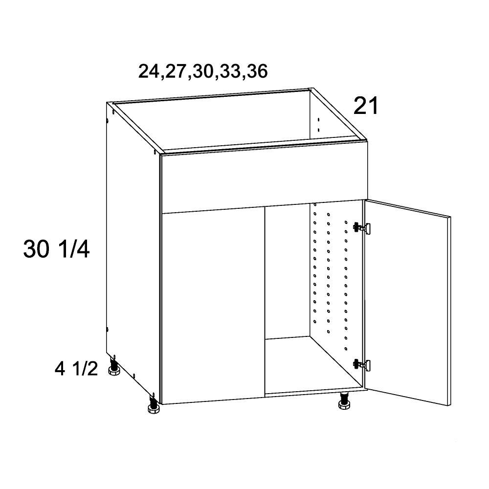 Vanity Sink Base False Front Two Door (VMN-VSB30)