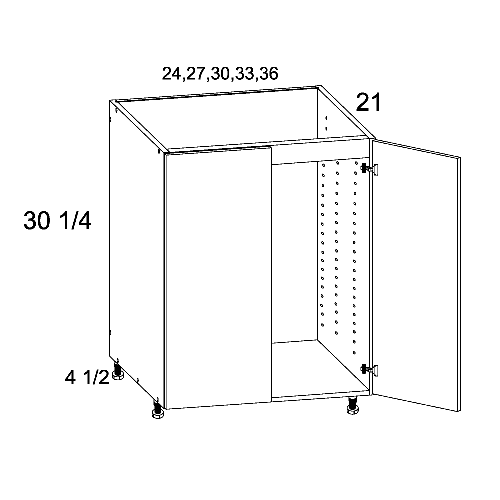 Full Height Two Door Vanity Sink Bases (VMN-VSB36FH)