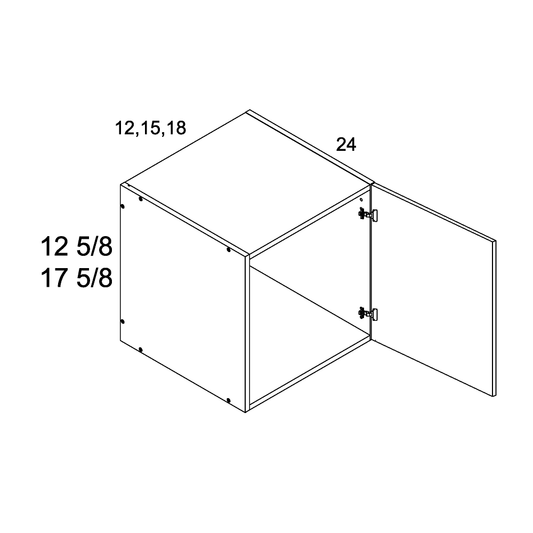12 5/8" H by 24"D One Door Wall Cabinets (TDW-W121224)