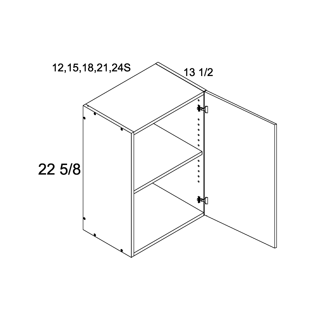 22 5/8" H One Door Wall Cabinets (PGW-W1823)