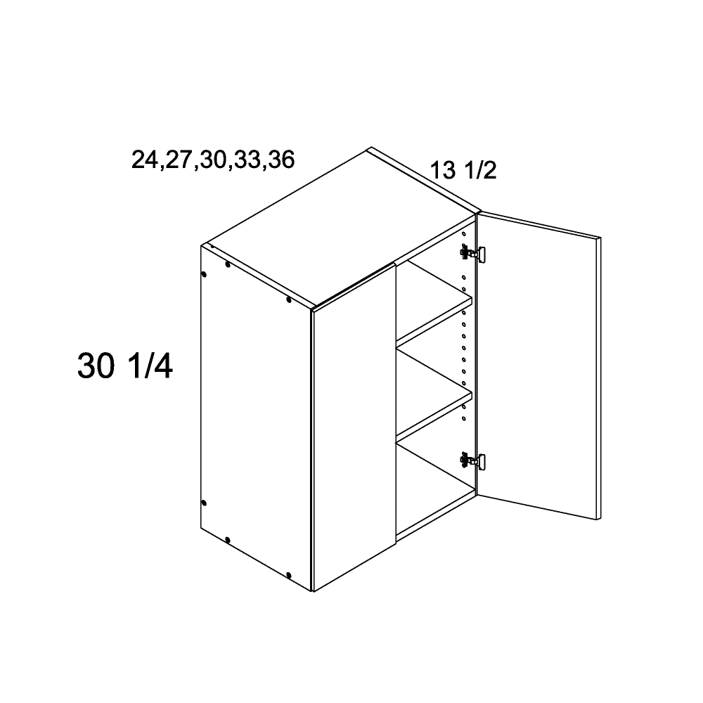 30 1/4" H Two Door Wall Cabinets (TDW-W2430)