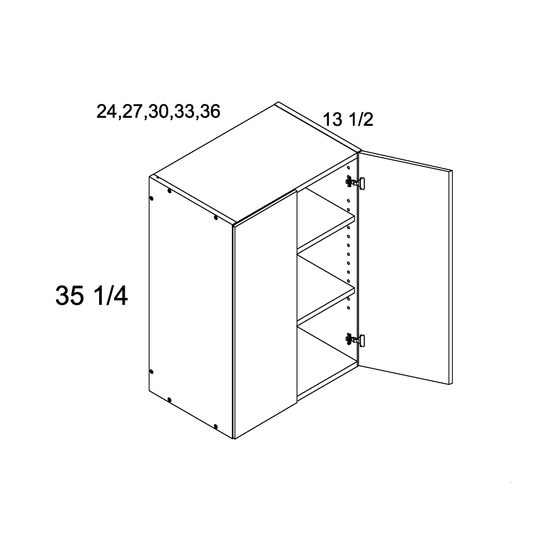 35 1/4" H Two Door Wall Cabinets (PGW-W2735)