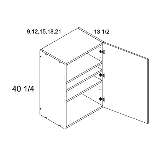 40 1/4" H One Door Wall Cabinets (VPB-W0940)