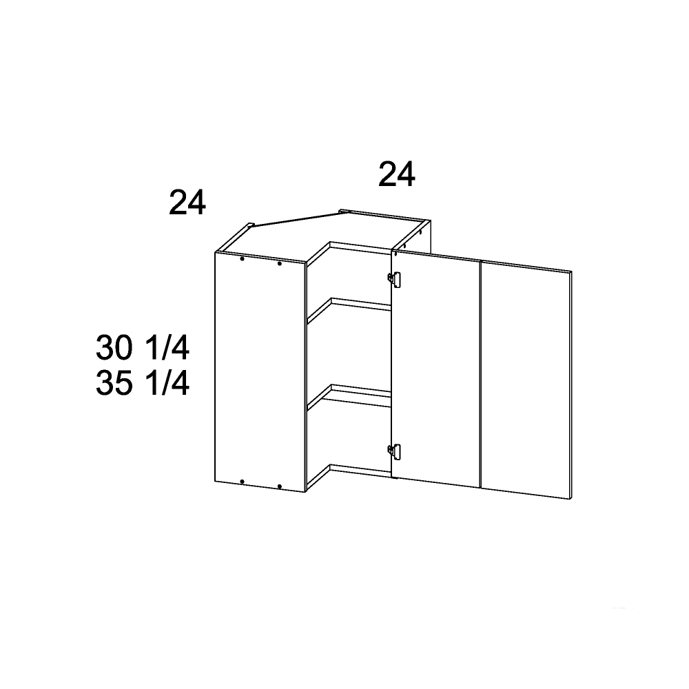 30 1/4" H Easy Reach Corner Wall Cabinets (PGW-WER2430)
