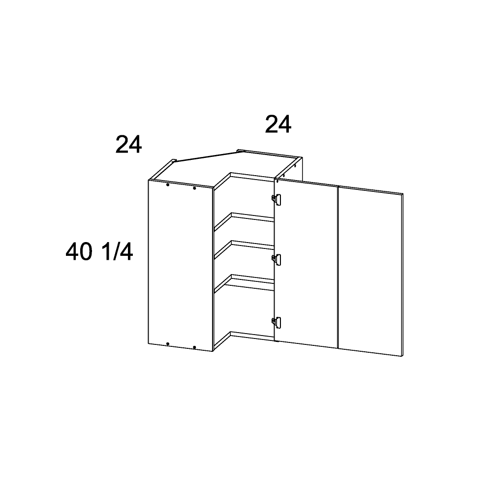 40 1/4" H Easy Reach Corner Wall Cabinets (ND-WER2440)