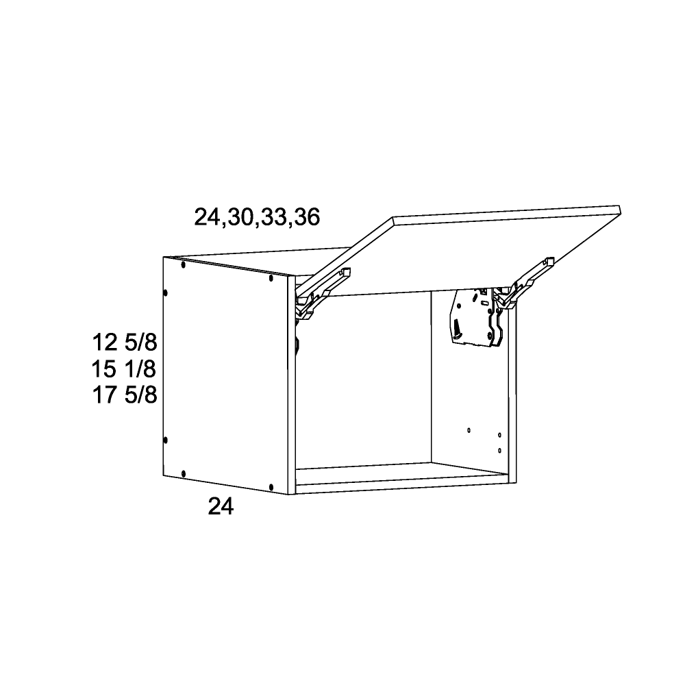 24"D Blum Flip Up Door Walls (TDW-WFD361824-Blum)
