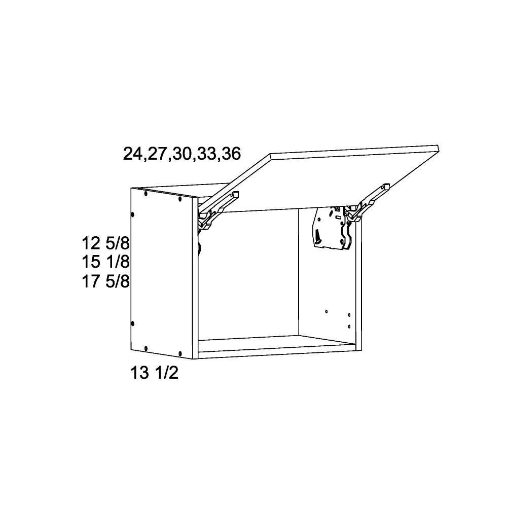 13.5"D Blum Flip Up Door Walls (PGW-WFD3312-Blum)