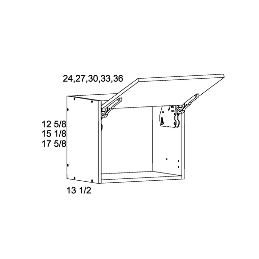 13.5"D Blum Flip Up Door Walls (PGW-WFD3318-Blum)